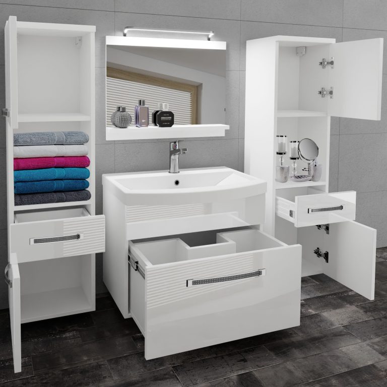 Ensemble de meubles de salle de bain Glamour 100 GLA P 6/0/W/W/0/MB/PP