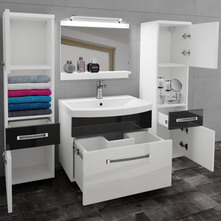 Ensemble de meubles de salle de bain Glamour 103 GLA P 6/0/W/WB/0/MB/PP