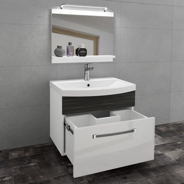 Ensemble de meubles de salle de bain Glamour 16 GLA PM 1/0/W/WHK/0/MB/PP