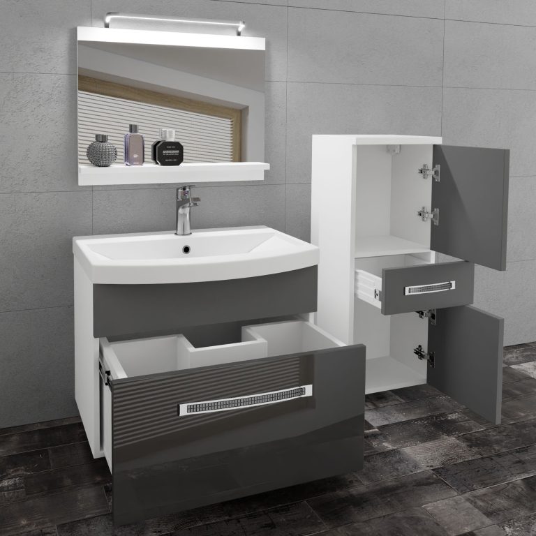Ensemble de meubles de salle de bain Glamour 34 GLA PM 2/0/W/SSR/0/MB/PP