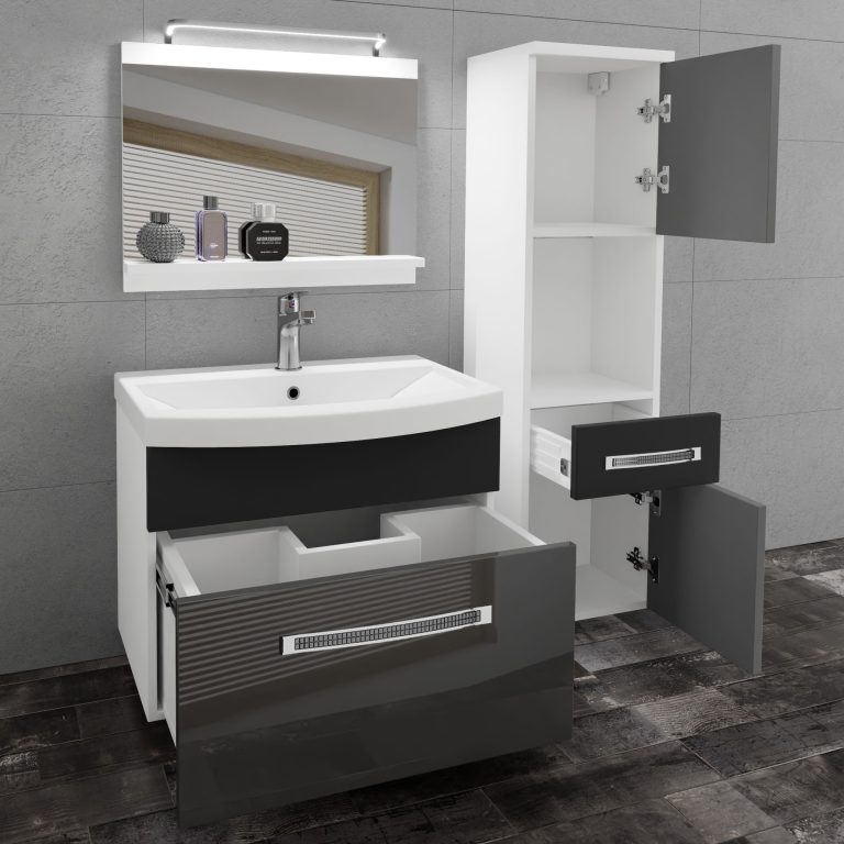 Ensemble de meubles de salle de bain Glamour 51 GLA PM 3/0/W/SB/0/MB/PP