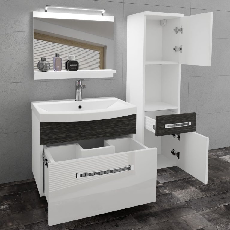 Ensemble de meubles de salle de bain Glamour 54 GLA PM 3/0/W/WHK/0/MB/PP