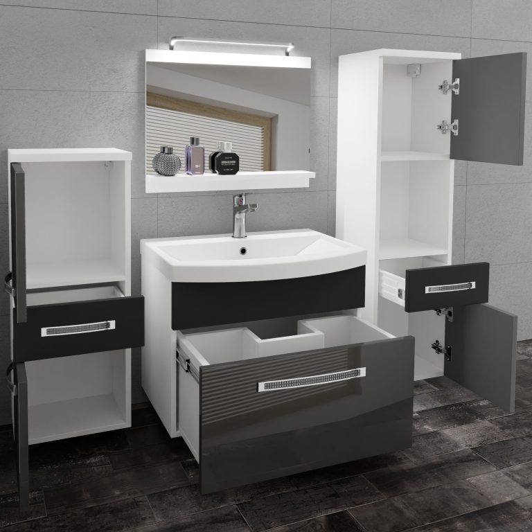 Ensemble de meubles de salle de bain Glamour 89 GLA PM 5/0/W/SB/0/MB/PP