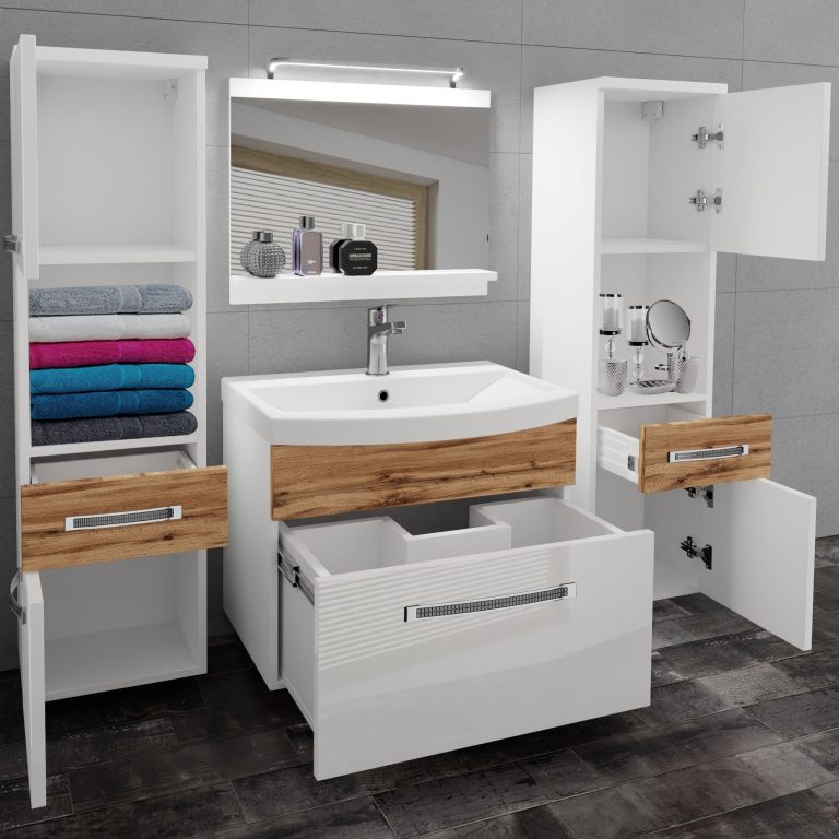 Ensemble de meubles de salle de bain Glamour 112 GLA PM 6/0/W/WDW/0/MB/PP
