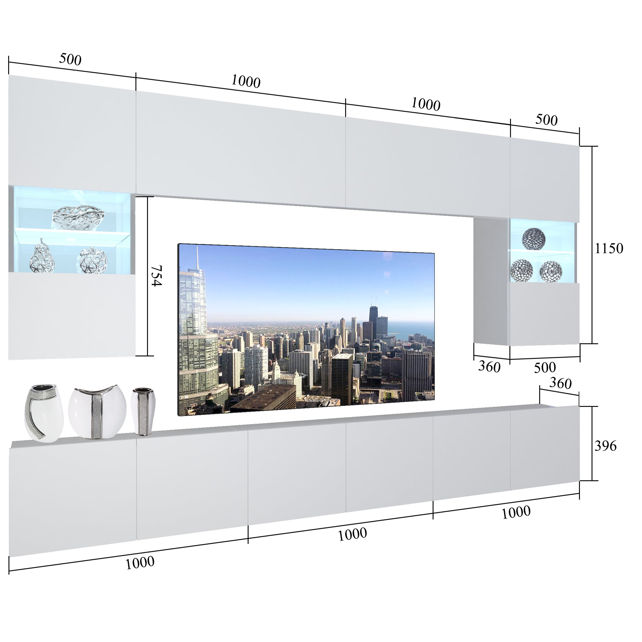 Meuble mural Nexum 5 NEX 1/0/W/WDW/0/0/PP