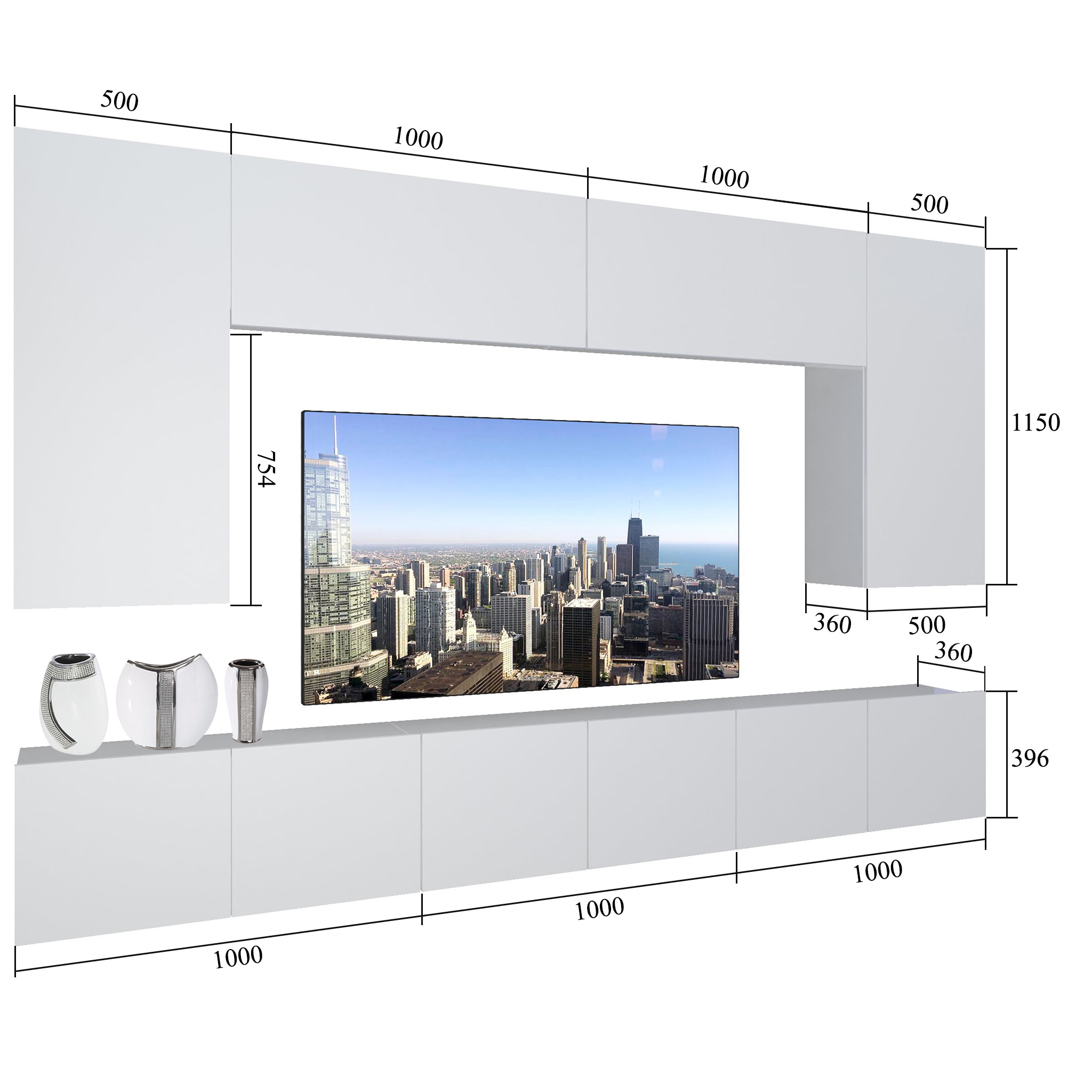 Meuble mural Nexum 26 NEX 2/0/W/WWDW/0/0/PP