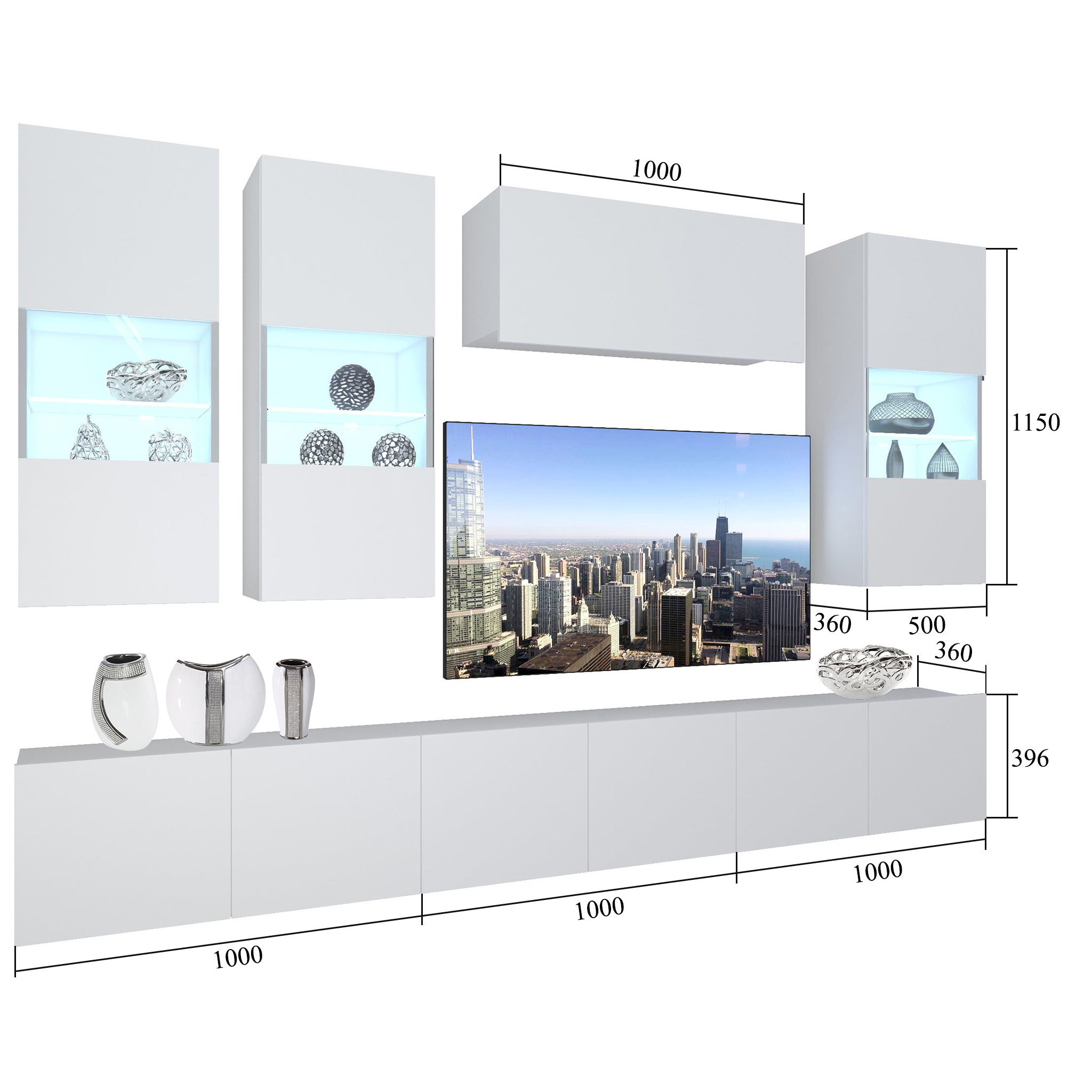 Meuble mural Nexum 83 NEX 5/0/W/GW1/0/0/PP