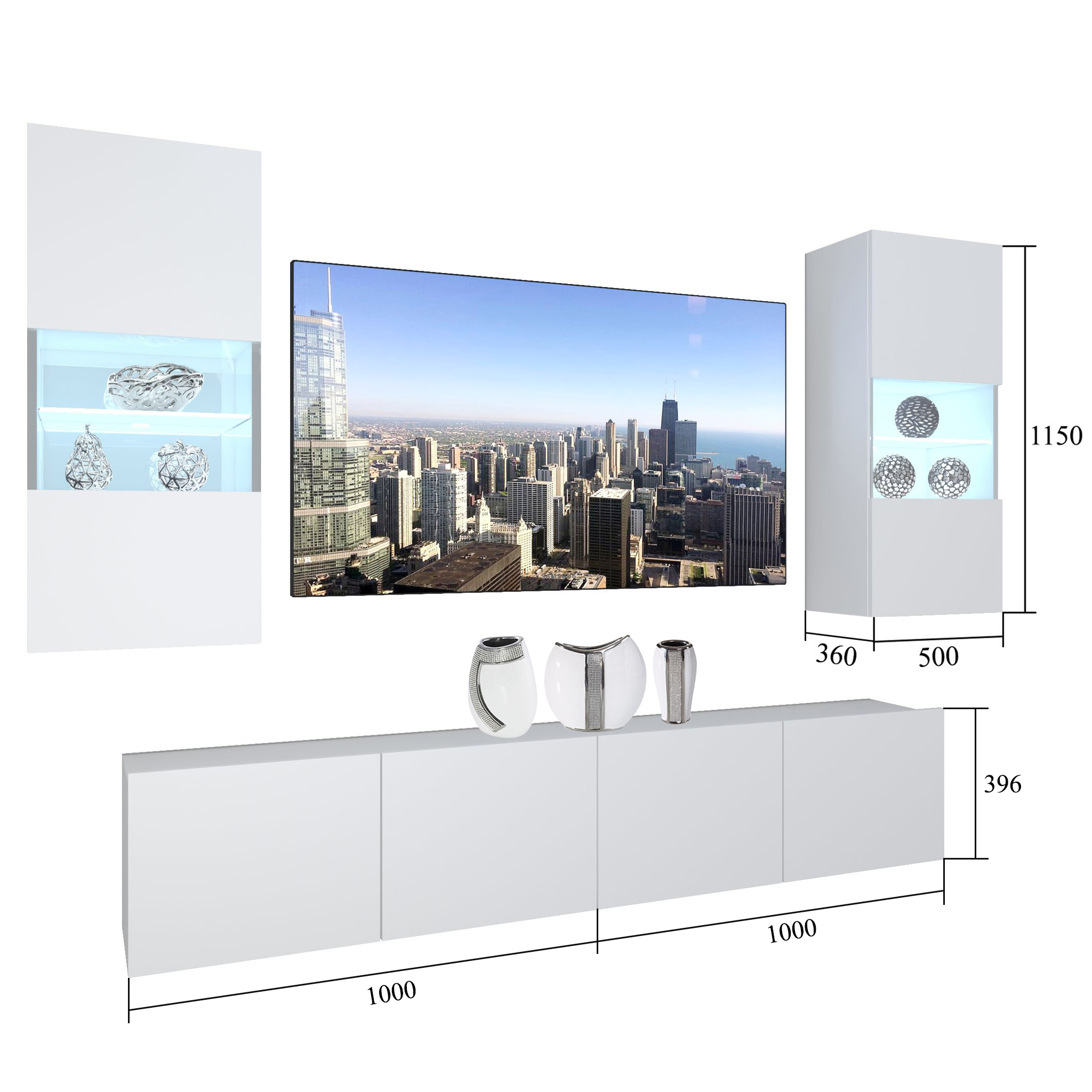 Meuble mural Nexum 102 NEX 7/0/W/WDS/0/0/PP