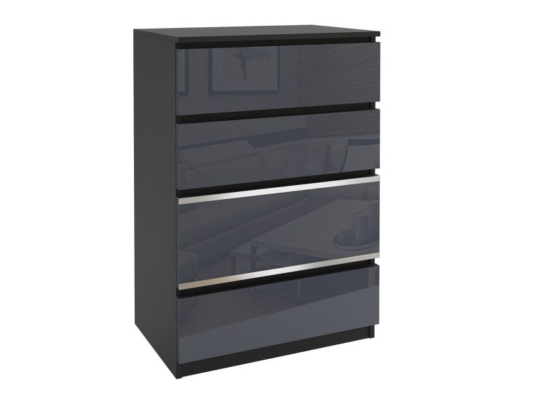 Commode 7 Belini noir / gris Fabricant BH KOM1/2/B/B/4S/0
