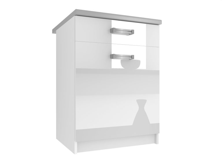 Armoire de cuisine sur pied avec tiroirs INF SDSZ1-60/0/WT/W/BB/D