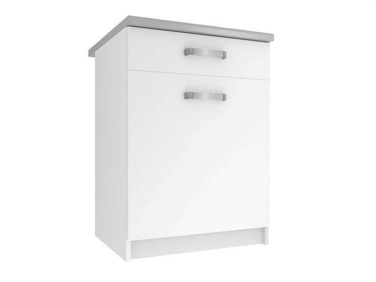 Meuble de cuisine Belini bas avec tiroirs 60 cm blanc mat avec plan de travail Fabricant TOR SDSZ1-60/0/WT/WT/0/U
 