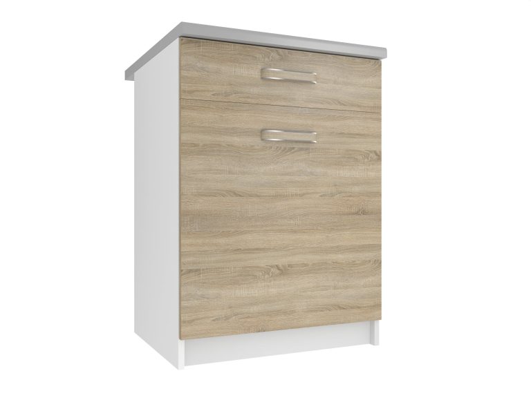 Meuble de cuisine Belini bas avec tiroirs 60 cm chêne sonoma avec plan de travail Fabricant TOR SDSZ1-60/0/WT/DS/0/F
