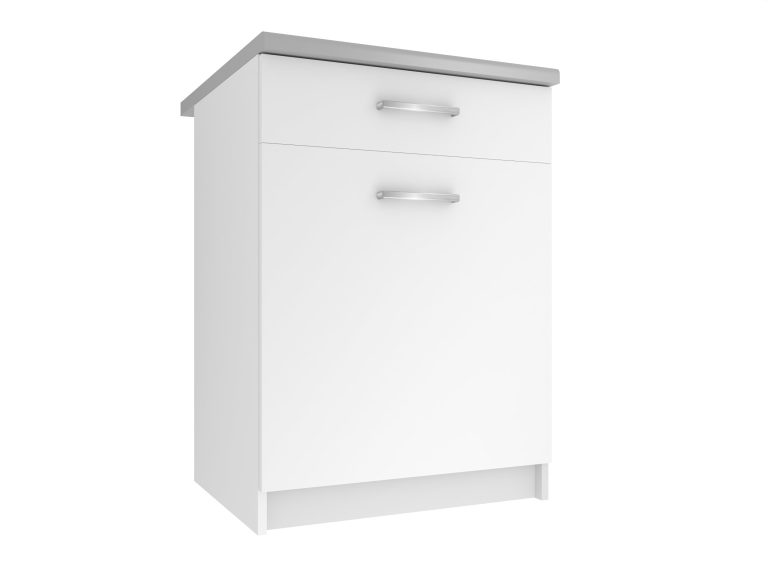 Meuble de cuisine Belini bas avec tiroirs 60 cm blanc mat avec plan de travail Fabricant TOR SDSZ1-60/0/WT/WT/0/E
