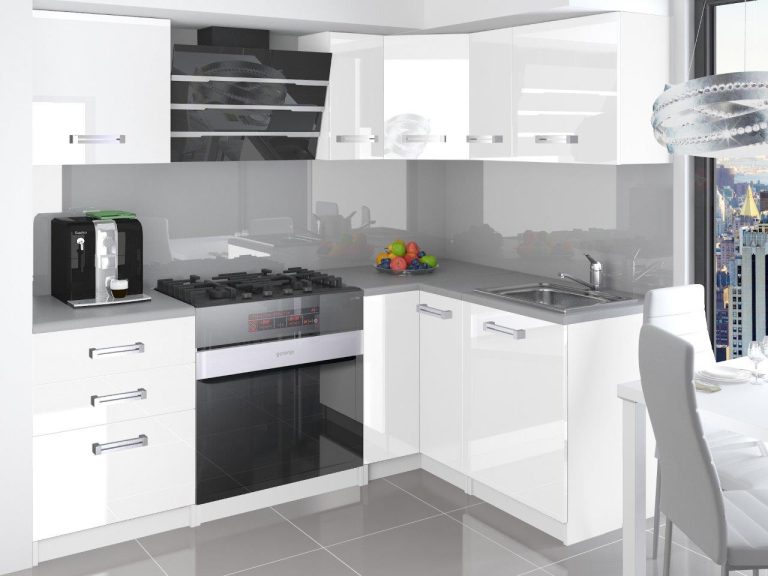 Meubles de cuisine 300 cm blanc brillant sans plan de travail Fabricant INF JOWISZ/2/WT/W/BB/D

