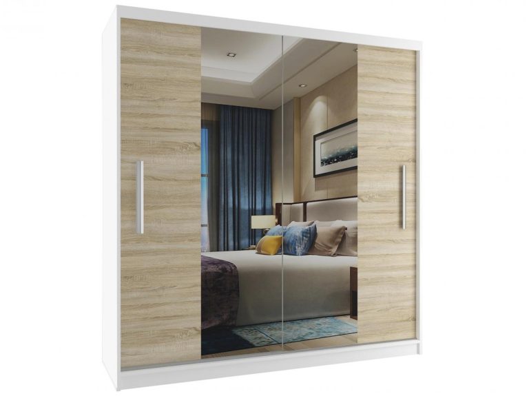 Armoire coulissante 158 cm avec miroir chêne chêne wotan chêne sonoma Fabricant ME SZP3/2/W/DS/0/AL