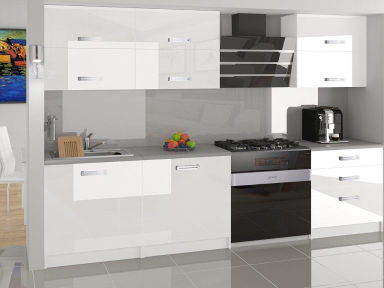 Meubles de cuisine 180 cm blanc brillant sans plan de travail Fabricant INF PRIMERA/3/WT/W/BB/D