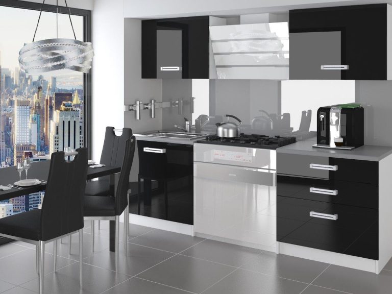 Meubles de cuisine 120 cm noir brillant sans plan de travail Fabricant INF SATURNO/2/WT/B/BB/D