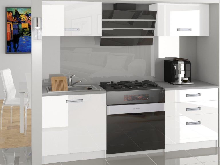 Meubles de cuisine 120 cm blanc brillant avec plan de travail Fabricant INF VULCANO2/4/WT/W/0/B1