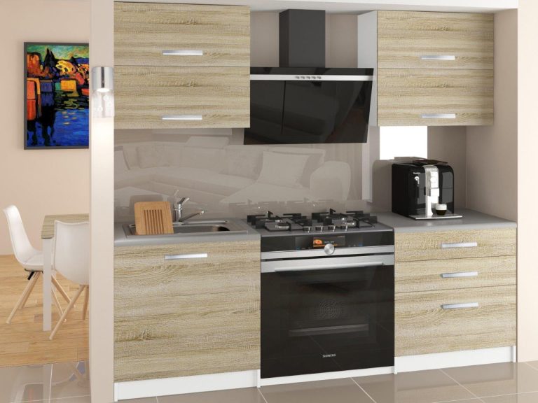 Meubles de cuisine 120 cm en chêne Wotan et chêne Sonoma avec plan de travail Fabricant TOR ELEGANTA/2/WT/DS/0/T