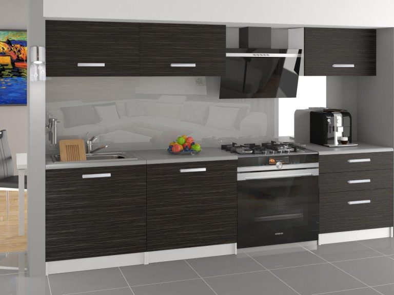 Meubles de cuisine 180 cm noir ébène foncé sans plan de travail Fabricant TOR LAURENTINO/3/WT/HK/BB/T