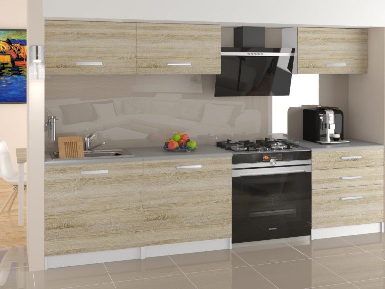 Meubles de cuisine 180 cm en chêne Wotan et chêne Sonoma sans plan de travail Fabricant TOR LAURENTINO2/3/WT/DS/BB/B1