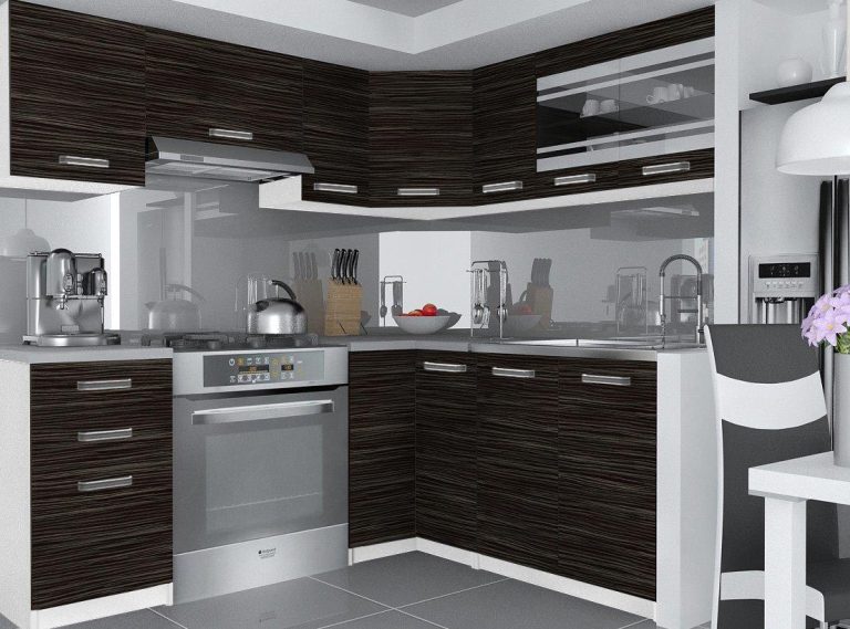 Meubles de cuisine 360 cm noir ébène foncé sans plan de travail Fabricant TOR LIDIA2/3/WT/HK/BB/B1