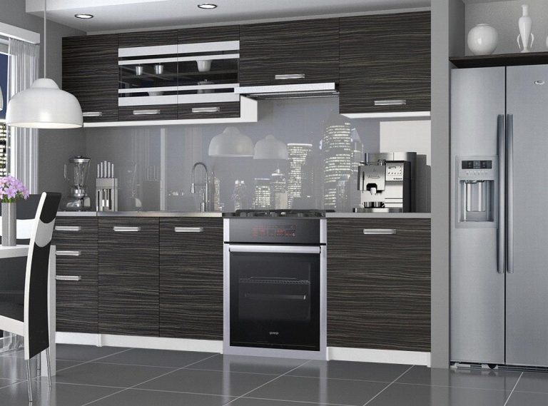 Meubles de cuisine 240 cm noir ébène foncé sans plan de travail Fabricant TOR MARIKA/4/WT/HK/BB/F