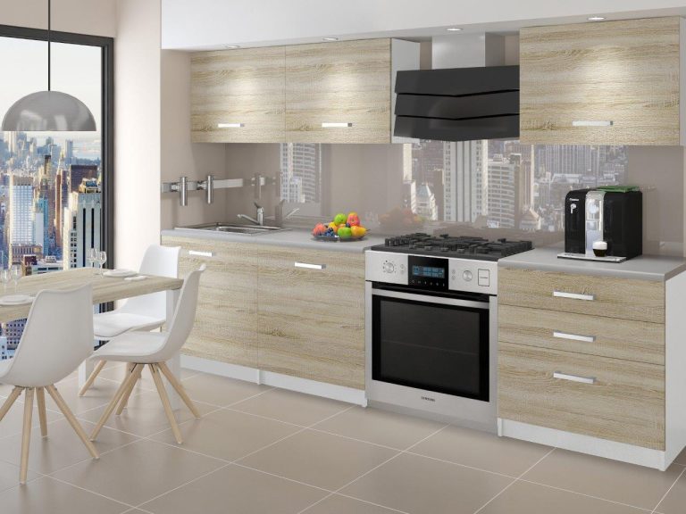 Meubles de cuisine 180 cm en chêne Wotan et chêne Sonoma avec plan de travail Fabricant TOR NEPTUN/2/WT/DS/0/P