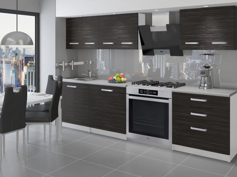 Meubles de cuisine 180 cm noir ébène foncé sans plan de travail Fabricant TOR SONIK/2/WT/HK/BB/U