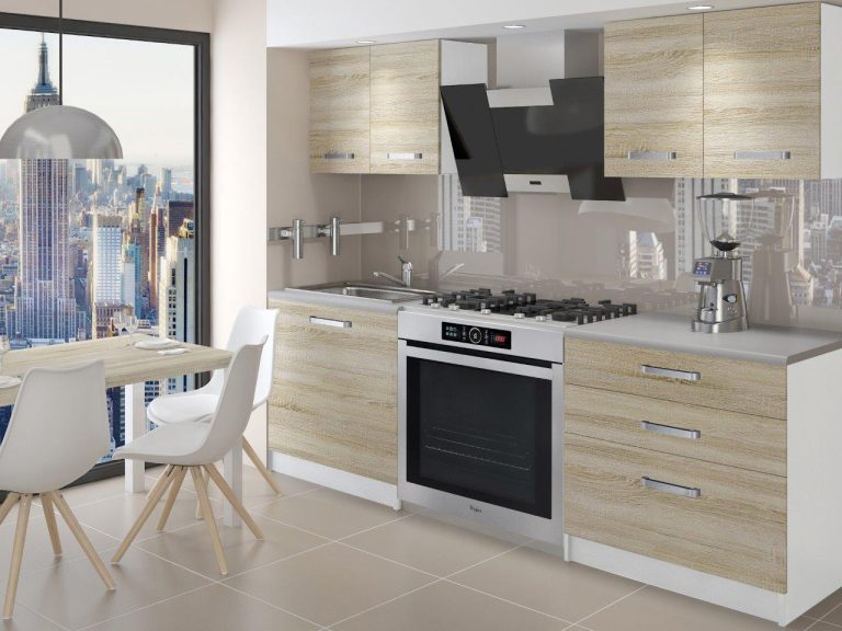 Meubles de cuisine 120 cm en chêne Wotan et chêne Sonoma sans plan de travail Fabricant TOR TIESTO2/2/WT/DS/BB/B1