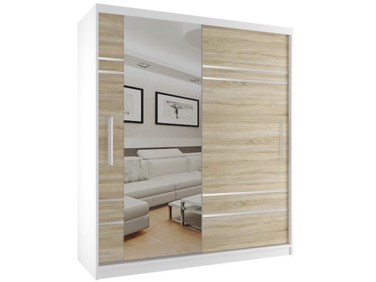 Armoire coulissante 158 cm avec miroir chêne chêne wotan chêne sonoma Fabricant MP SZP3/2/W/DS/0/AL