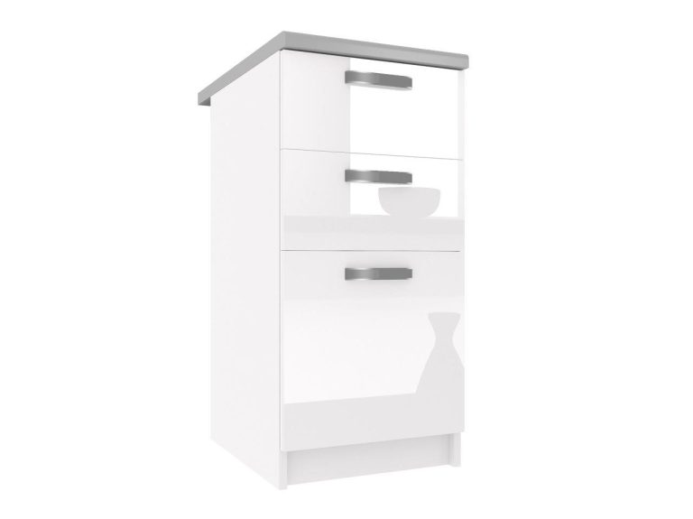 Armoire de cuisine sur pied sans plan de travail avec tiroirs INF SDSZ40/0/WT/W/0/F