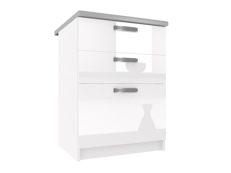 Armoire de cuisine sur pied avec tiroirs INF SDSZ60/1/WT/W/0/F