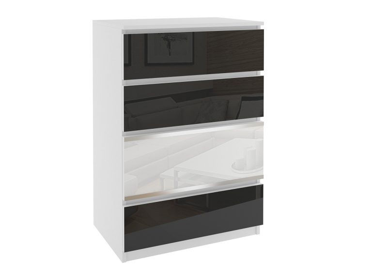 Commode 18 Belini blanc / noir Fabricant BH KOM1/1/W/W/3B1W/0