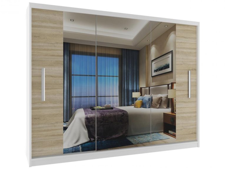 Armoire coulissante 232 cm avec miroir chêne chêne wotan chêne sonoma Fabricant MS SZP4/2/1W/2DS1L/0/AL