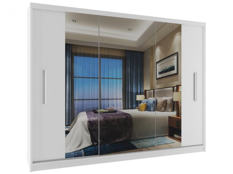 Armoire coulissante 232 cm avec miroir blanc mat Fabricant MS SZP4/2/1W/2W1L/0/AL