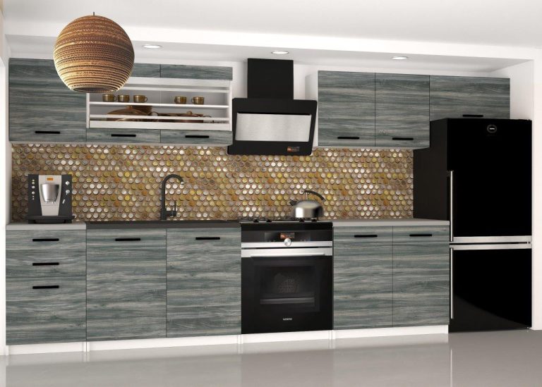 Meubles de cuisine 240 cm gris anthracite graphite sans plan de travail Fabricant TOR ELLA2/3/WT/GW1/BB/B1