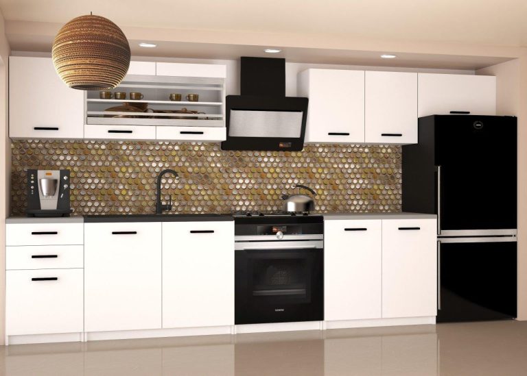 Meubles de cuisine 240 cm blanc mat sans plan de travail Fabricant TOR ELLA2/3/WT/WT/BB/B1