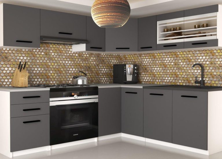 Meubles de cuisine 360 cm gris anthracite graphite avec plan de travail Fabricant TOR LIDIA2/4/WT/SR/0/B1