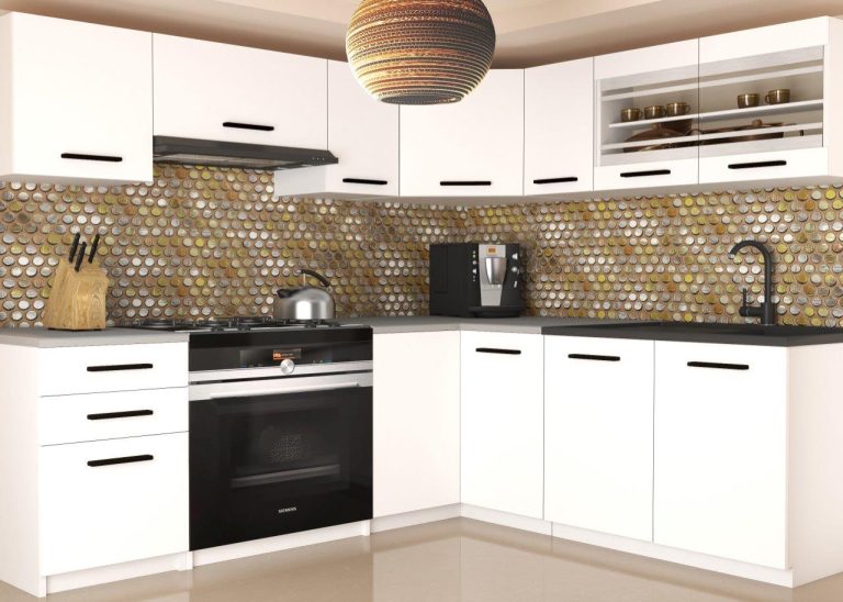 Meubles de cuisine 360 cm blanc mat avec plan de travail Fabricant TOR LIDIA2/4/WT/WT/0/B1