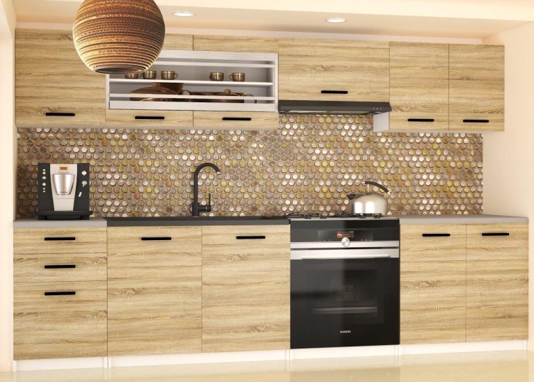 Meubles de cuisine 240 cm en chêne Wotan et chêne Sonoma sans plan de travail Fabricant TOR MARIKA2/4/WT/DS/BB/B1