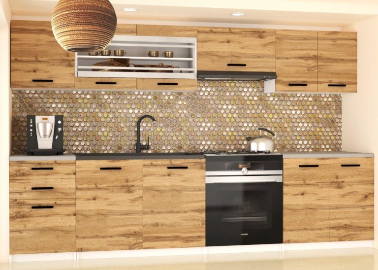 Meuble de cuisine 240 cm chêne wotan chêne sonoma sans plan de travail Fabricant TOR MARIKA2/4/WT/DW/BB/B1