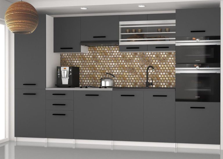 Meubles de cuisine 300 cm gris anthracite graphite avec plan de travail Fabricant TOR SYNTKA2/7/WT/SR/0/B1