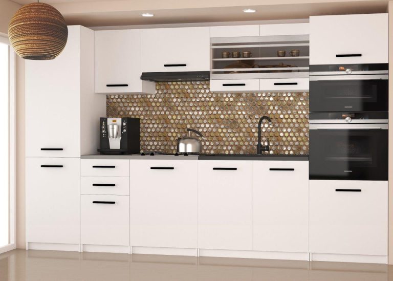 Meubles de cuisine 300 cm blanc mat sans plan de travail Fabricant TOR SYNTKA2/7/WT/WT/BB/B1