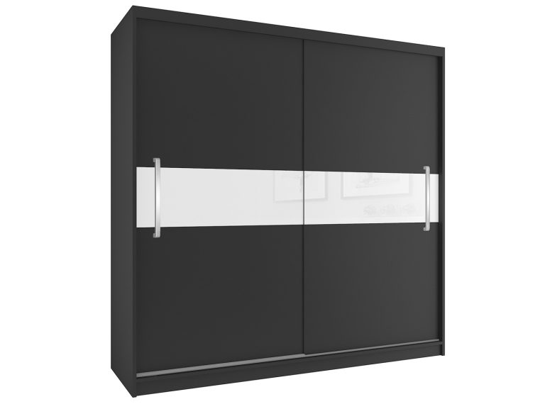 Armoire coulissante 200 cm noir ébène foncé Fabricant SI SZP1/2/B/B/W/UU