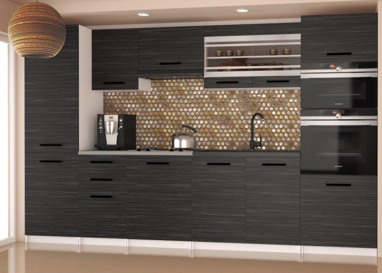 Meuble de cuisine 300 cm noir ébène foncé avec plan de travail Fabricant TOR SYNTKA2/7/WT/HK/0/B1