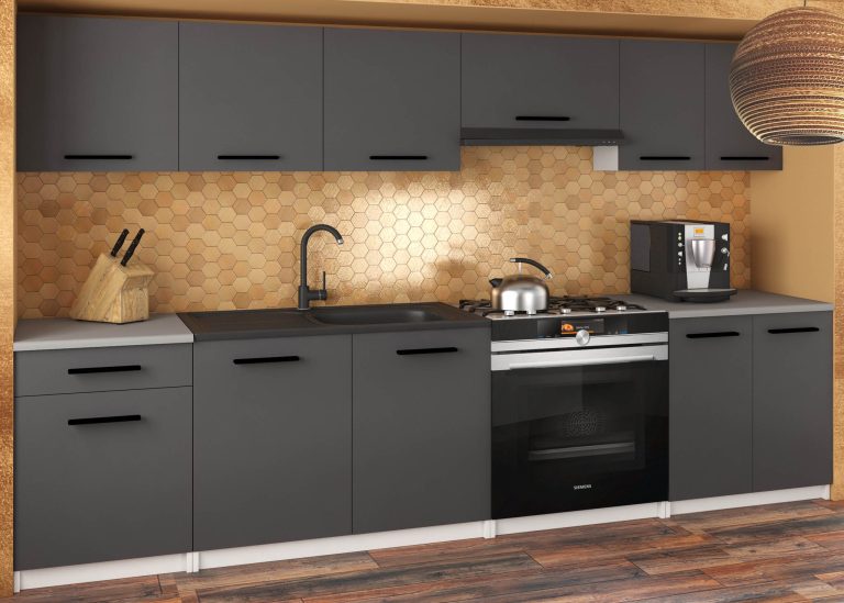 Meubles de cuisine 240 cm gris anthracite graphite sans plan de travail Fabricant TOR UNIQA2/3/WT/SR/BB/B1