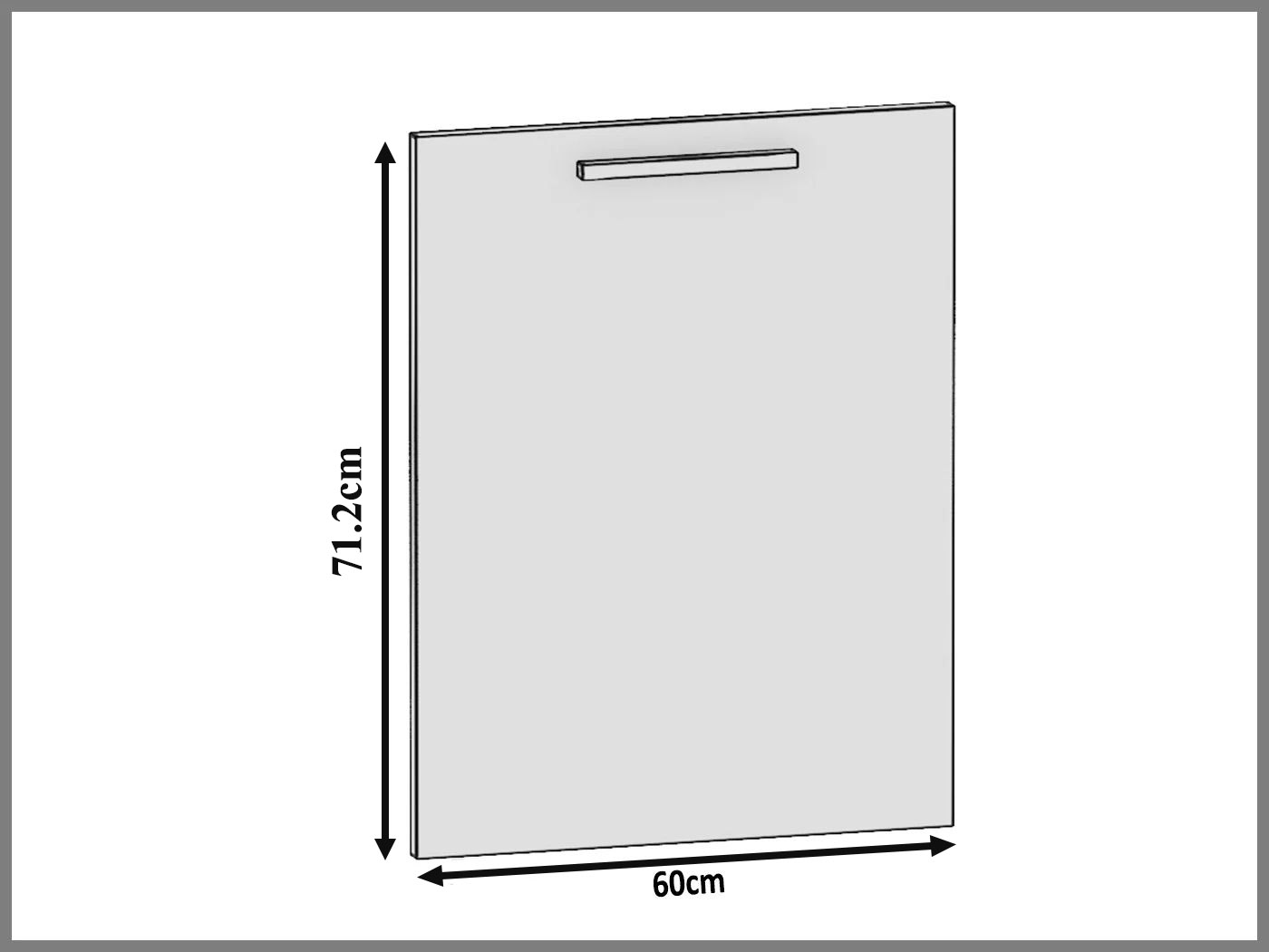 Panneau pour lave-vaisselle Belini recouvert 60 cm gris anthracite Glamour Wood Fabricant TOR PZ60/1/WT/GW/0/U