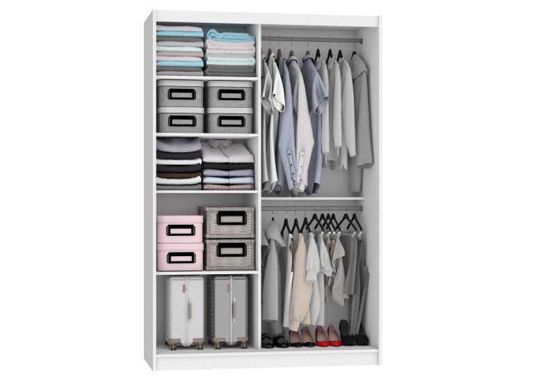 Armoire coulissante 133 cm avec miroir blanc mat Fabricant MV SZP2/2/W/W/W/HI