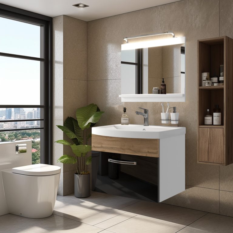 Ensemble de meubles de salle de bain Glamour 19 GLA PM 1/0/W/BDW/0/MB/PP